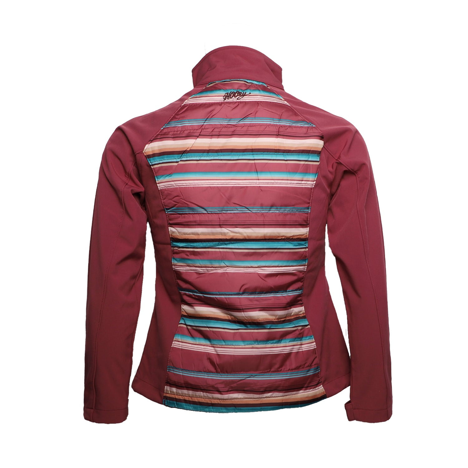 Chamarra Hooey Para Mujer Full Zip Rosa Con Rayas Rosa Y Turquesa