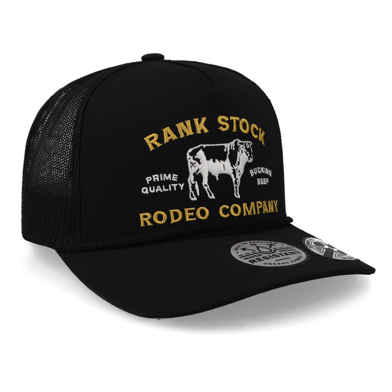 Gorra Hooey Rank Stock 4883 Black 5 Panel Trucker With Yellow