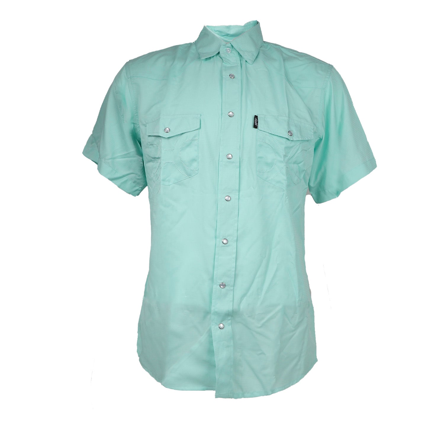 Camisa Hooey Sol Sea Foam Short Sleeve Pearl Snap With Lens Cleaner Menta