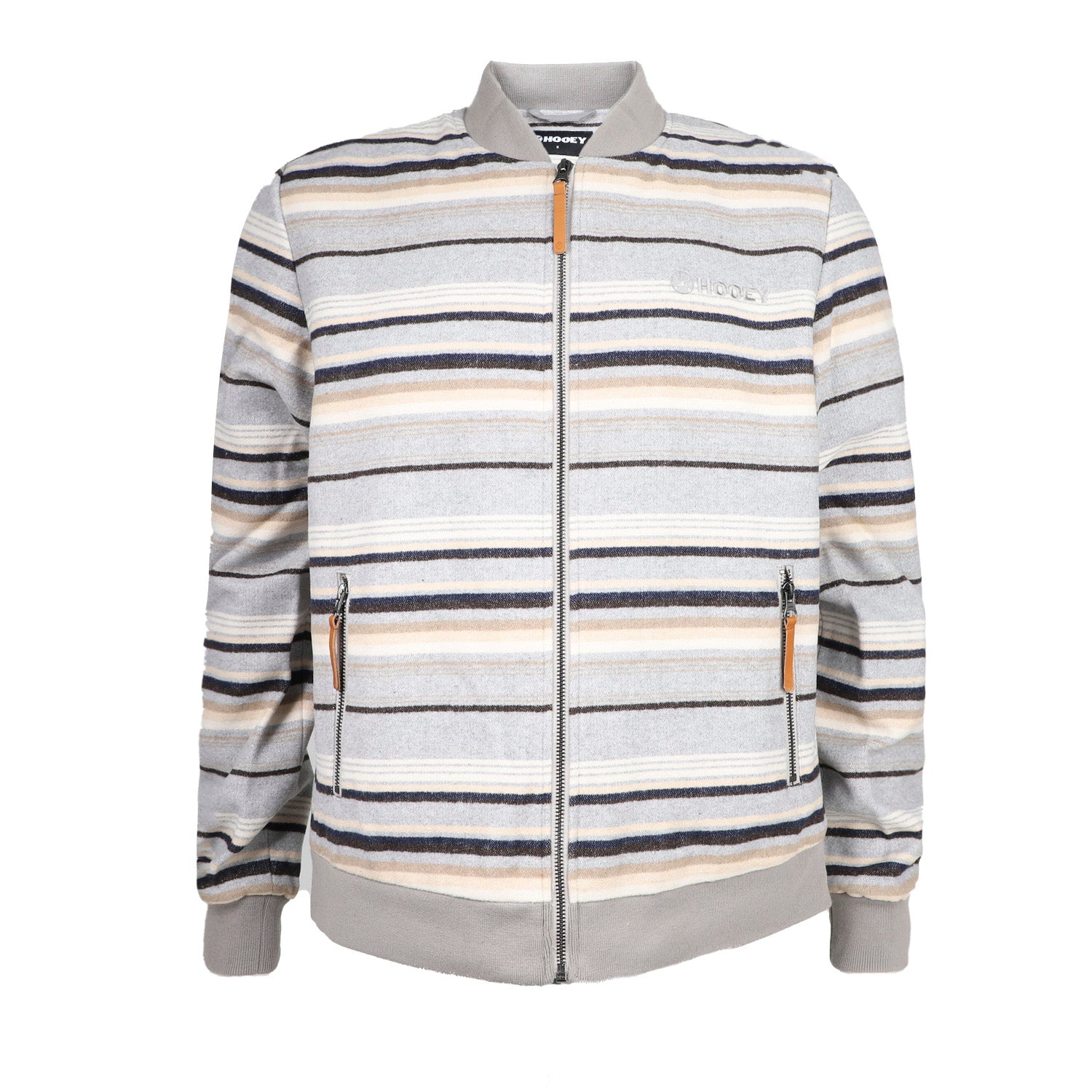 Chamarra Hooey Bomber Stripe Pattern Full Zip With Grey Trims