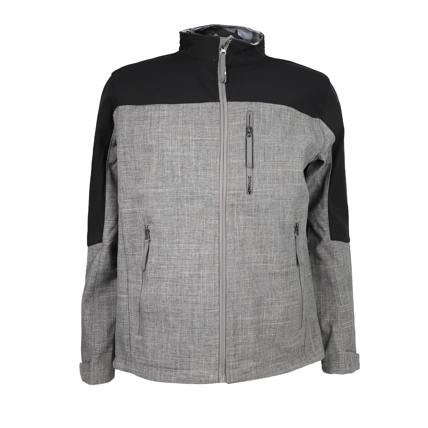 Chamarra Hooey Hooey Softshell Full Zip Gris Con Negro