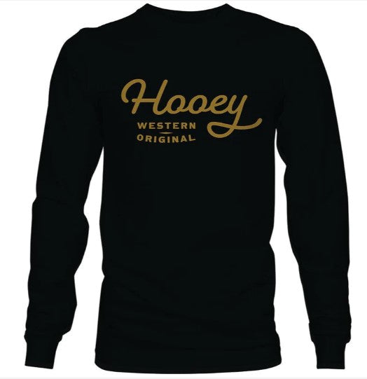 Playera Hooey Og Black Crew Neck Long Sleeve Negro